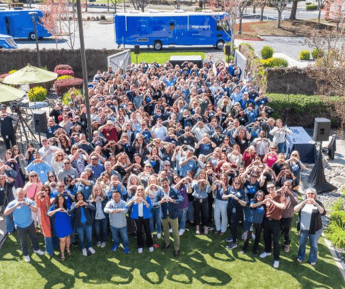 VSP employees gather at VSP Vision headquarters in Rancho Cordova for a celebration.